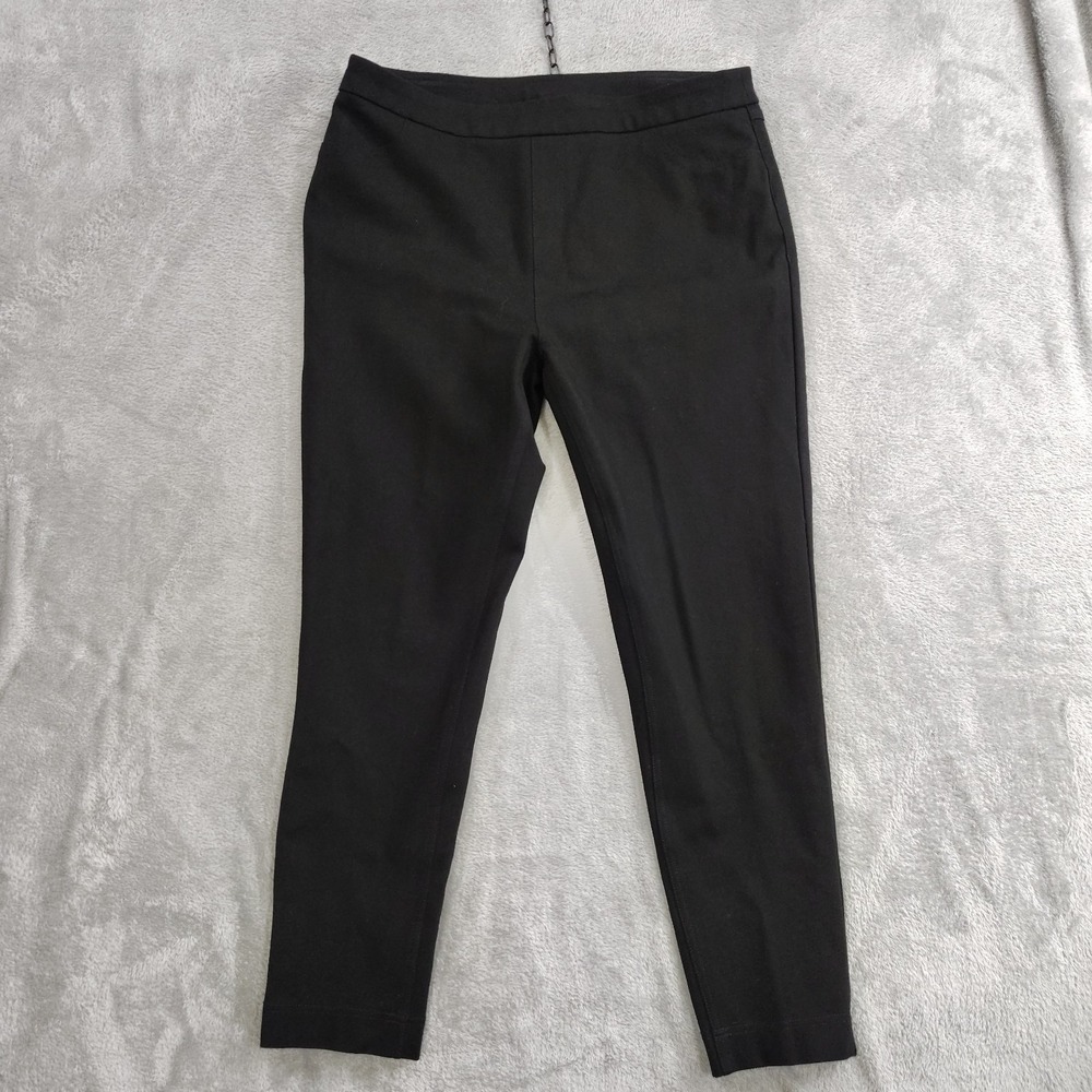 Soft Surroundings Ponte Pants PL Petite‎ Large Black Pull On Casual Flat Front